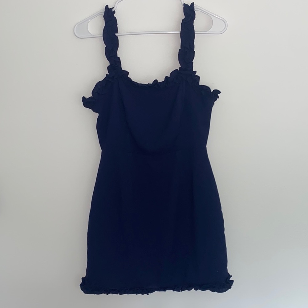 superdown Arabella Navy Ruffle Mini Dress - Picture 4 of 10
